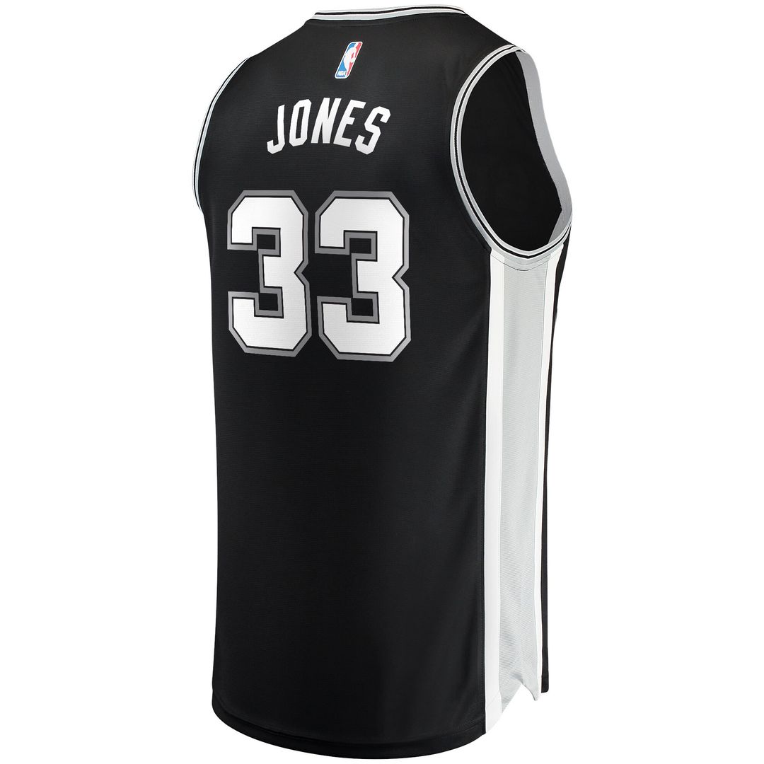 San Antonio Spurs Tre Jones Fanatics Fast Break Replica Jersey - Icon Edition - Black Team Jersey Sports Fan Apparel