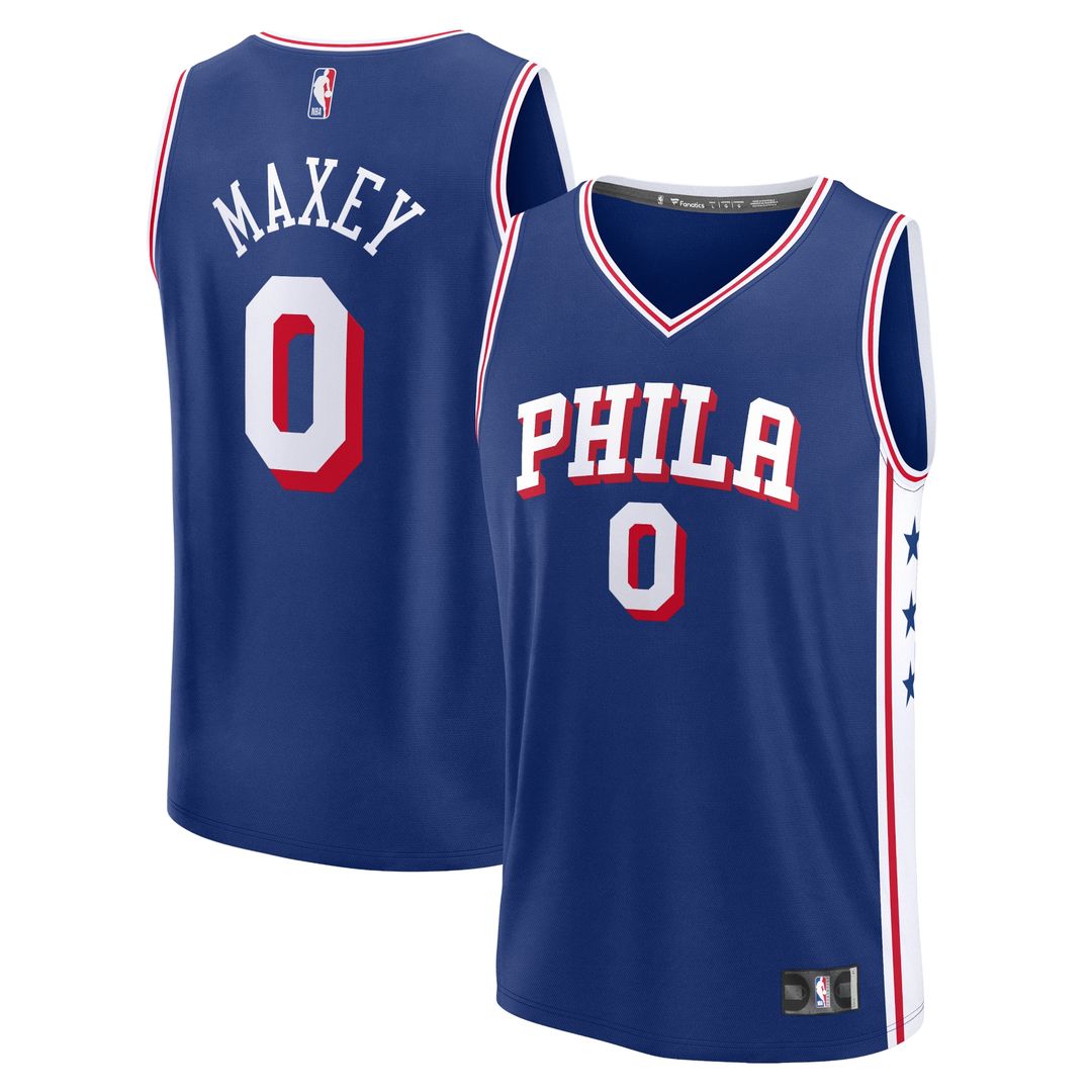Philadelphia 76ers Tyrese Maxey Fanatics Fast Break Replica Jersey - Icon Edition - Royal Team Jersey Sports Fan Apparel