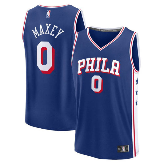 Philadelphia 76ers Tyrese Maxey Fanatics Fast Break Replica Jersey - Icon Edition - Royal Team Jersey Sports Fan Apparel