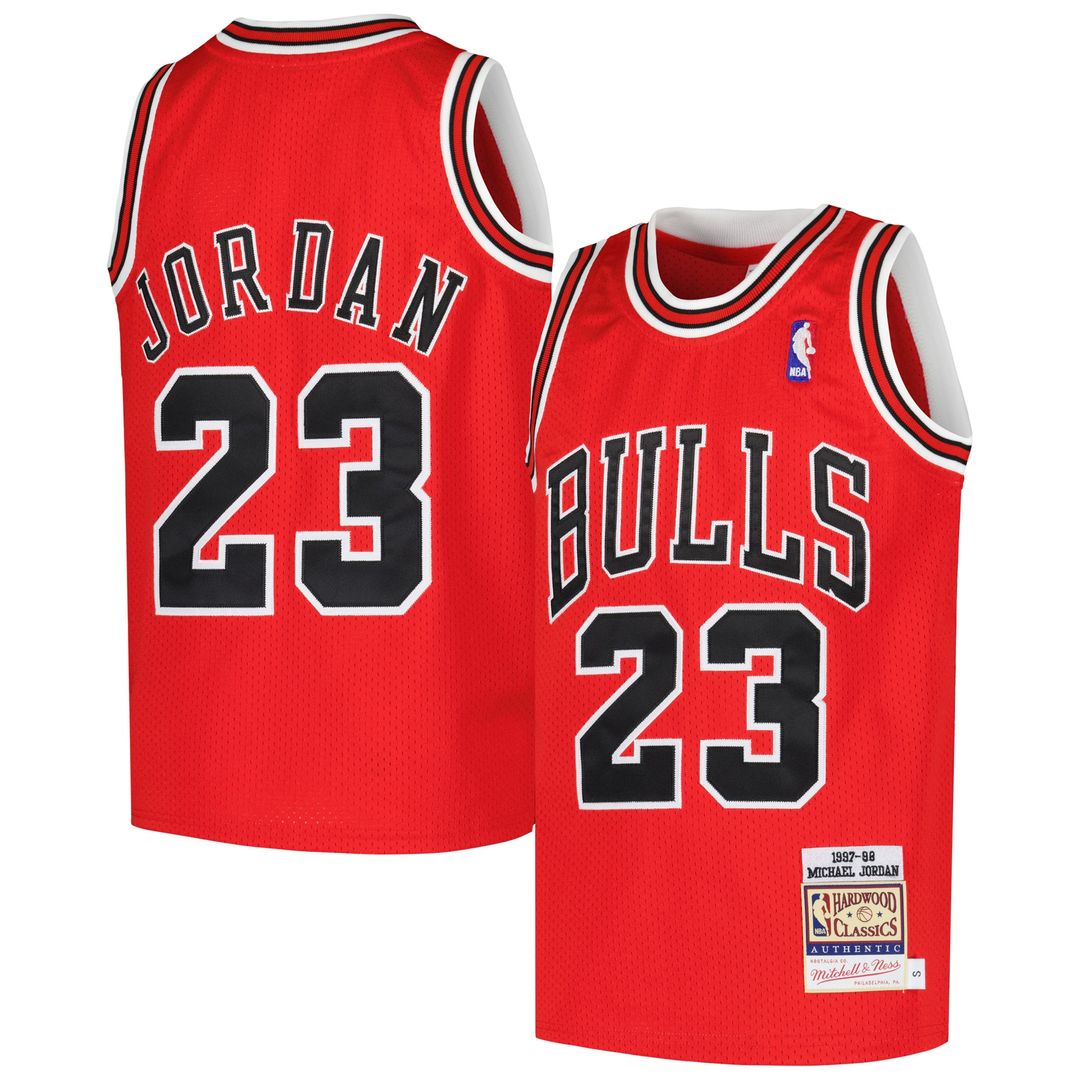 Chicago Bulls Michael Jordan Mitchell & Ness Youth Hardwood Classics 1997/98 Authentic Jersey - Red Team Jersey Sports Fan Apparel