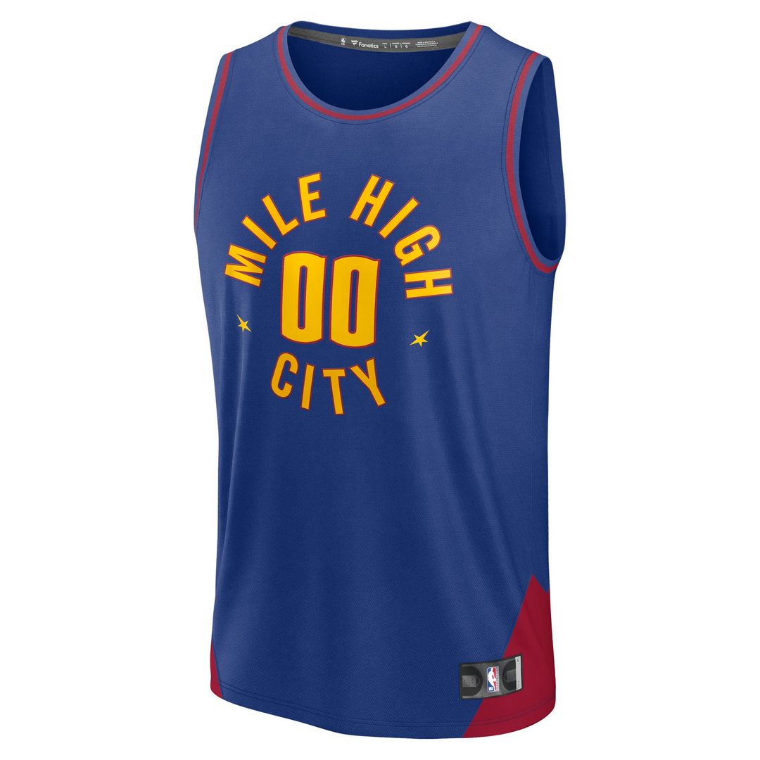 Denver Nuggets Fanatics Youth Fast Break Custom Replica Jersey - Navy - Icon Edition Team Jersey Sports Fan Apparel