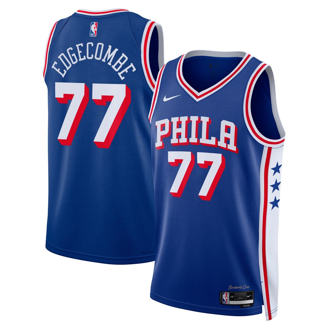 Philadelphia 76ers V. J. Edgecombe Nike Unisex 2025 NBA Draft First Round Pick Swingman Jersey - Icon Edition - Royal Team Jersey Sports Fan Apparel