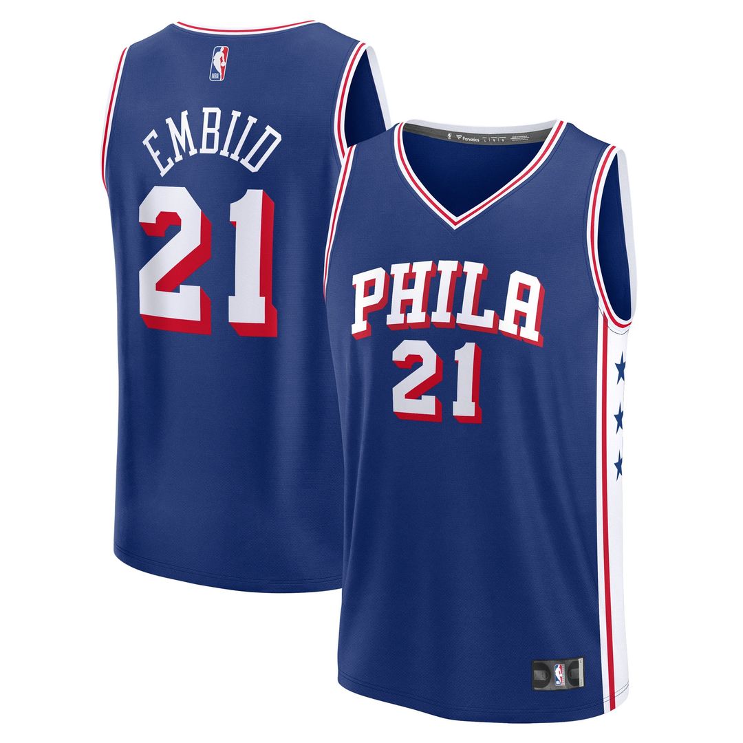 Philadelphia 76ers Joel Embiid Fanatics Fast Break Replica Player Jersey - Icon Edition - Royal Team Jersey Sports Fan Apparel