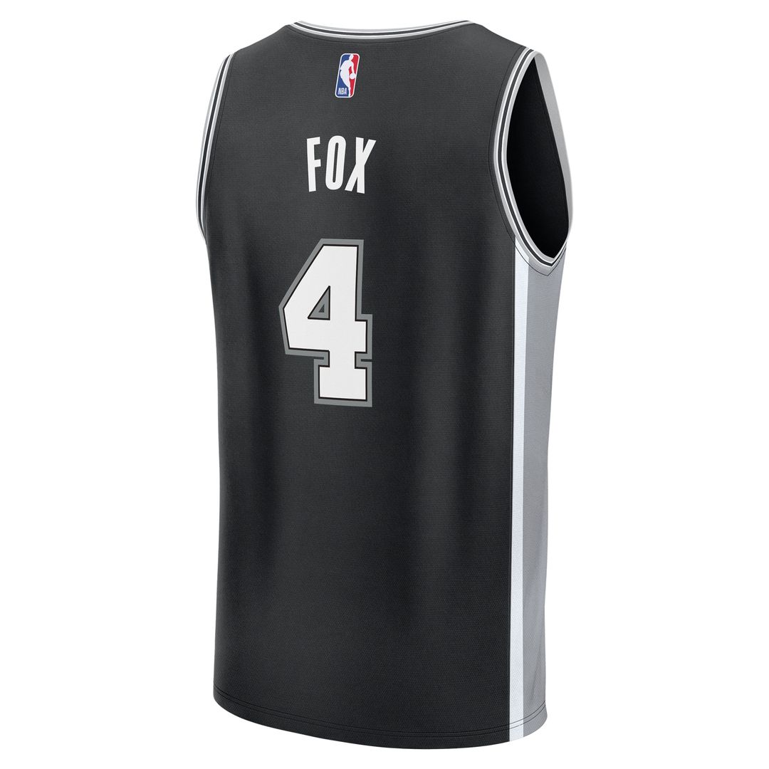San Antonio Spurs De'Aaron Fox Fanatics Fast Break Replica Player Jersey - Icon Edition - Black Team Jersey Sports Fan Apparel