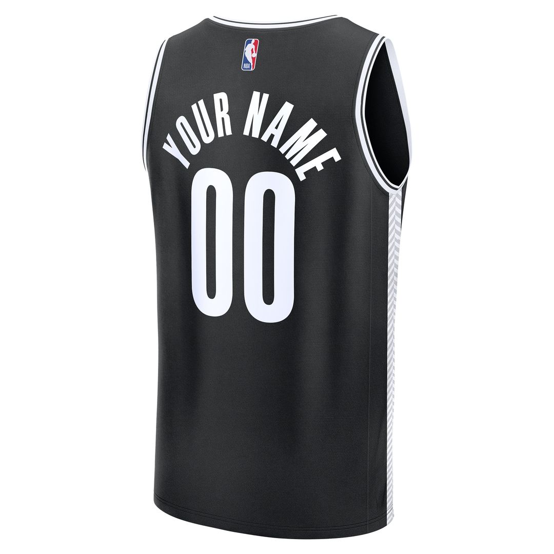 Brooklyn Nets Fanatics Fast Break Custom Jersey - Icon Edition - Black Team Jersey Sports Fan Apparel