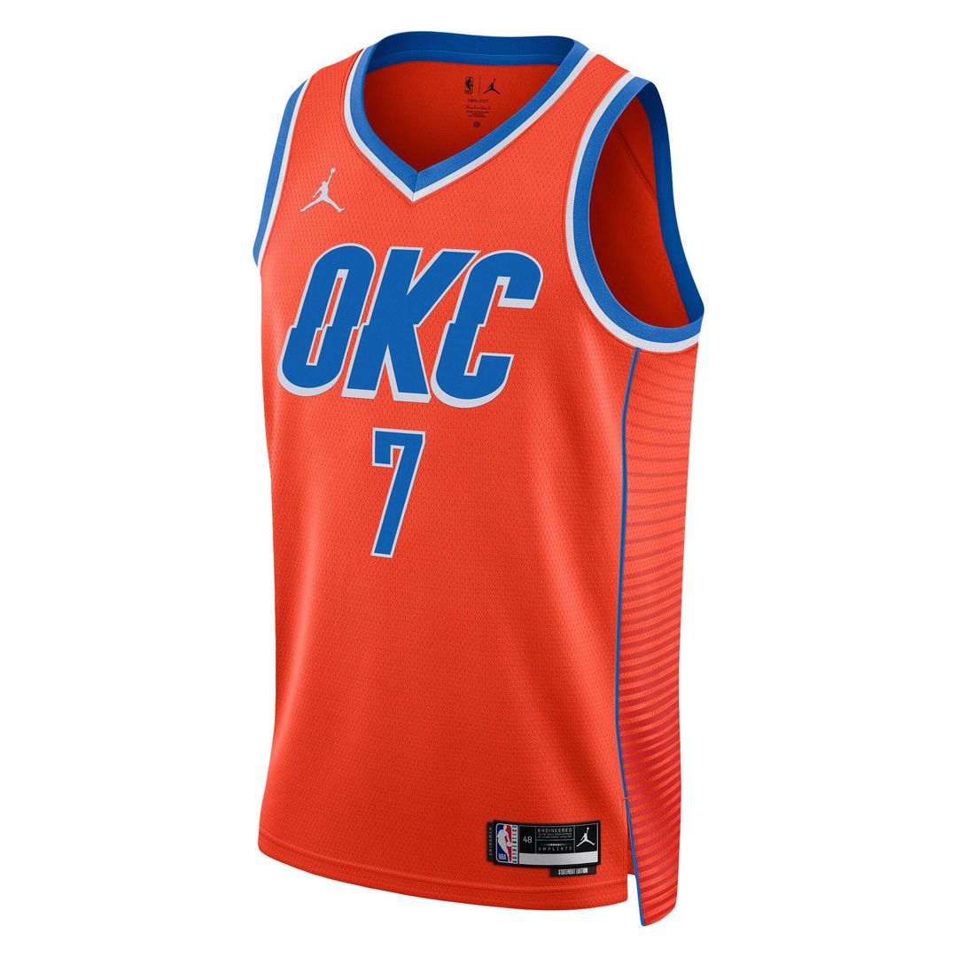 Oklahoma City Thunder Chet Holmgren Jordan Brand Unisex Swingman Jersey - Statement Edition - Orange Team Jersey Sports Fan Apparel