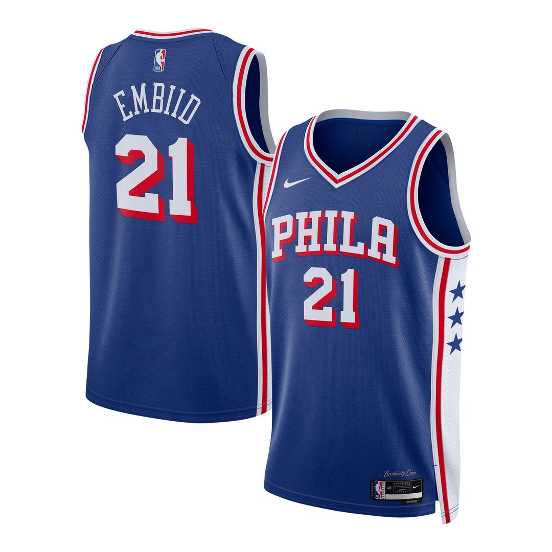 Philadelphia 76ers Joel Embiid Nike Unisex Swingman Jersey - Icon Edition - Royal Team Jersey Sports Fan Apparel