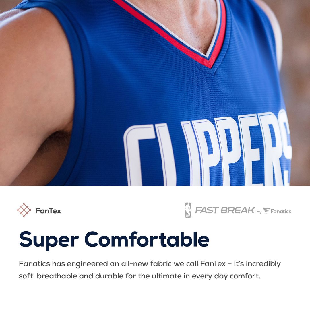 LA Clippers Kawhi Leonard Fanatics Youth 2019/20 Fast Break Replica Jersey Blue - Icon Edition Team Jersey Sports Fan Apparel