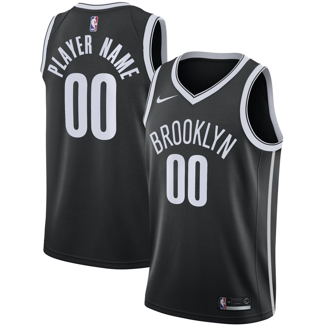 Brooklyn Nets Nike 2020/21 Swingman Custom Jersey - Icon Edition - Black Team Jersey Sports Fan Apparel