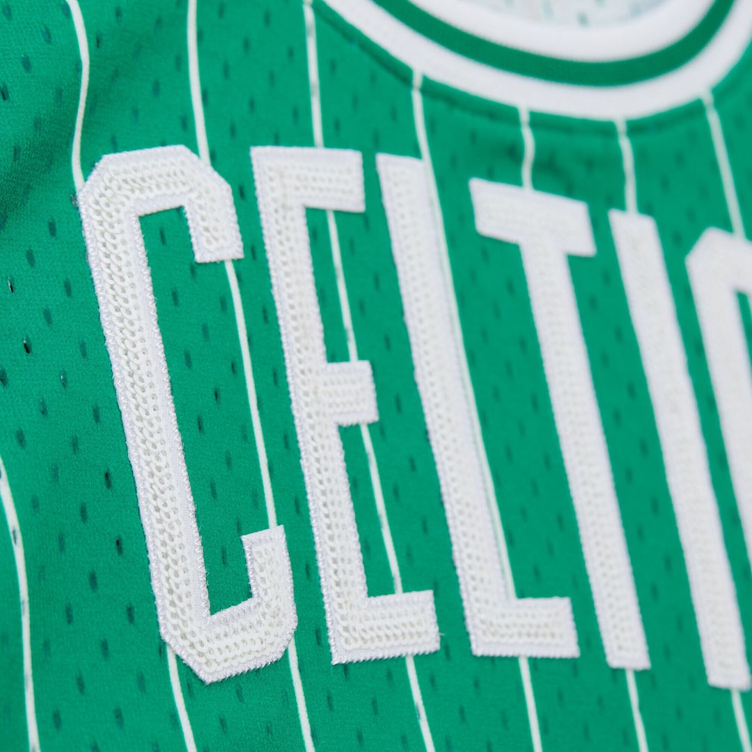 Boston Celtics Larry Bird Mitchell & Ness x DANNIJO Women's Fashion Cropped Basketball Jersey - Kelly Green Team Jersey Sports Fan Apparel