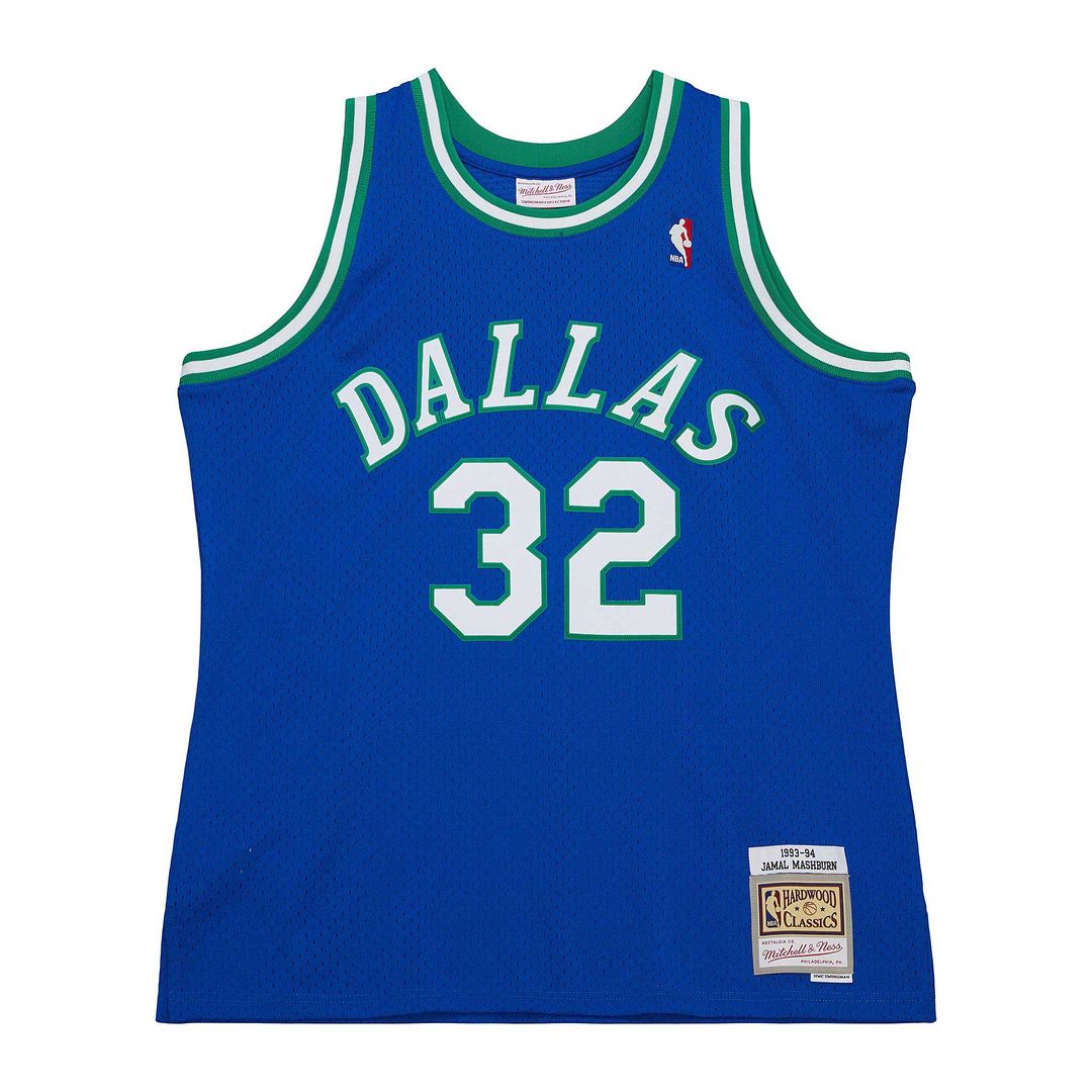 Dallas Mavericks Jamal Mashburn Mitchell & Ness 1993/94 Hardwood Classics Swingman Jersey - Blue Team Jersey Sports Fan Apparel
