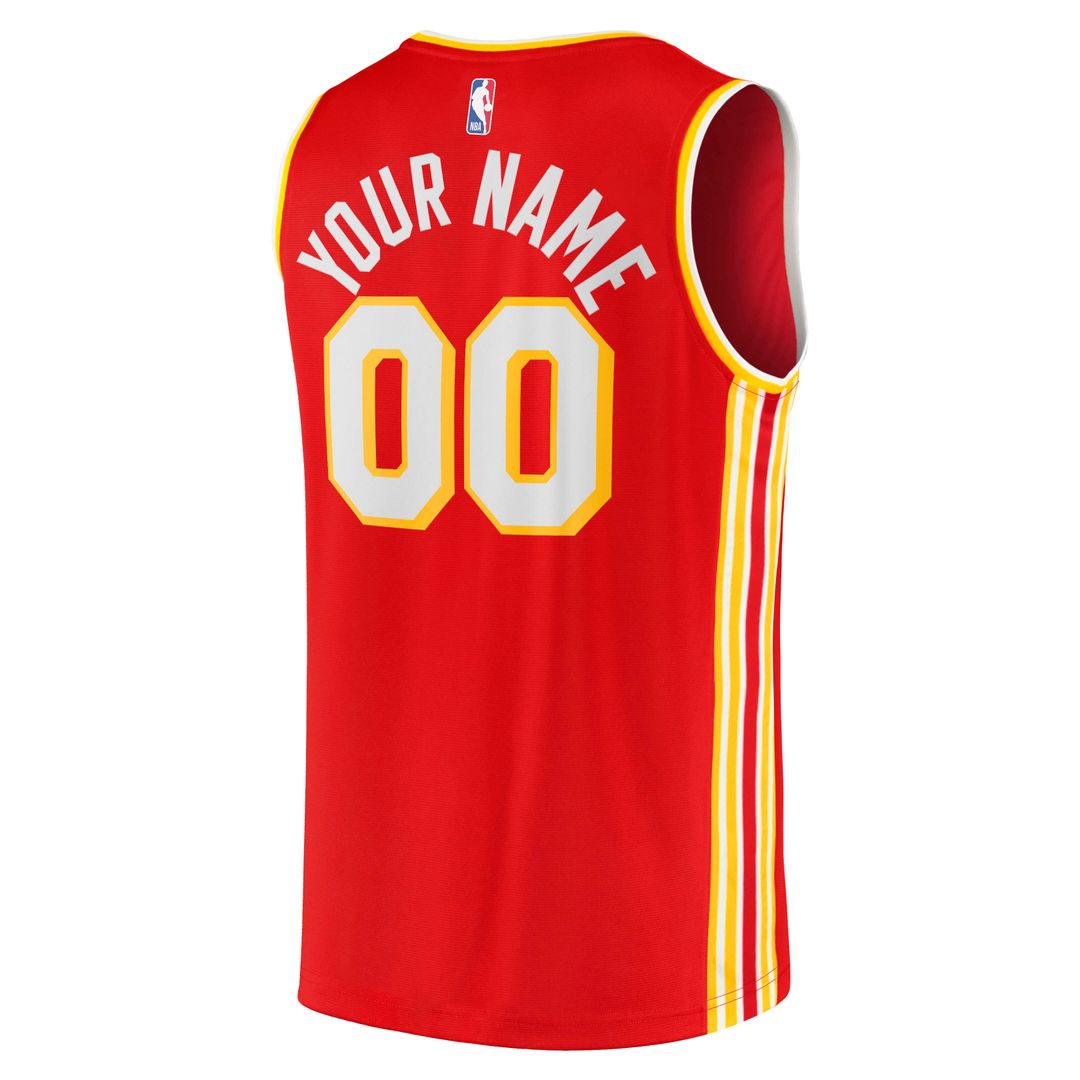 Atlanta Hawks Fanatics Fast Break Replica Custom Jersey - Icon Edition - Red Team Jersey Sports Fan Apparel