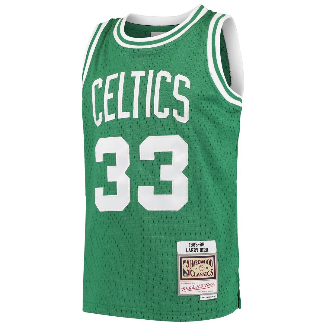 Boston Celtics Larry Bird Mitchell & Ness Youth Hardwood Classics Swingman Throwback Jersey - Kelly Green Team Jersey Sports Fan Apparel