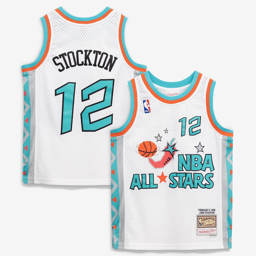 John Stockton 1996 NBA All - Star Game Mitchell & Ness Youth Hardwood Classics Swingman Jersey - White Team Jersey Sports Fan Apparel