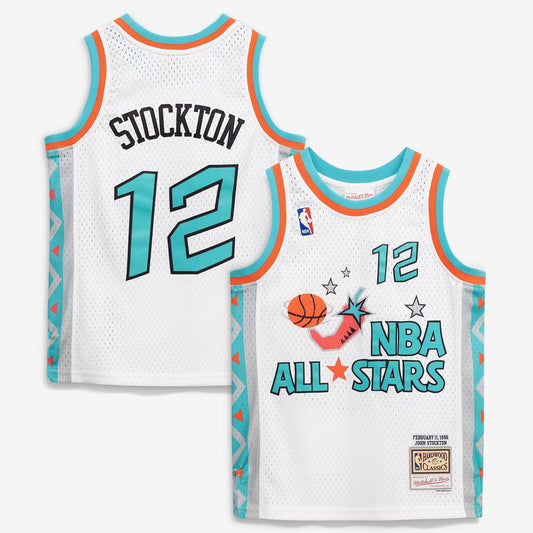 John Stockton 1996 NBA All - Star Game Mitchell & Ness Youth Hardwood Classics Swingman Jersey - White Team Jersey Sports Fan Apparel