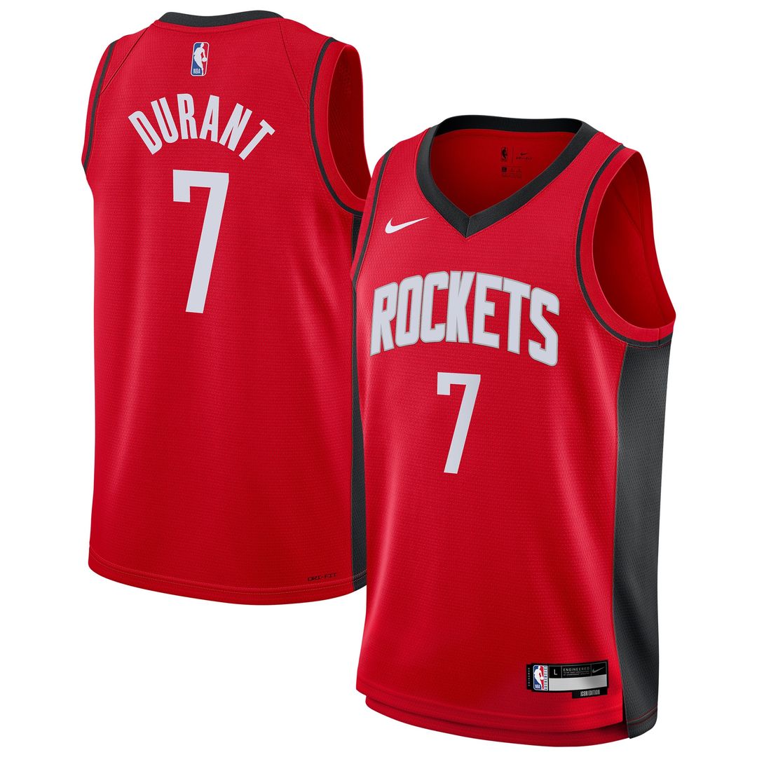 Houston Rockets Kevin Durant Nike Youth Swingman Jersey - Icon Edition - Red Team Jersey Sports Fan Apparel