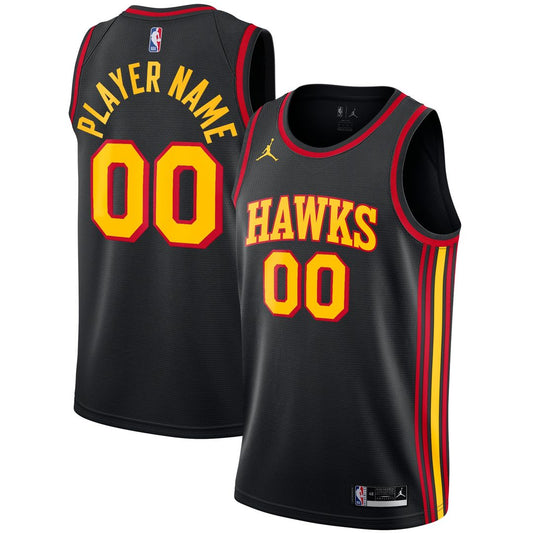 Atlanta Hawks Jordan Brand Swingman Custom Jersey - Statement Edition - Black Team Jersey Sports Fan Apparel