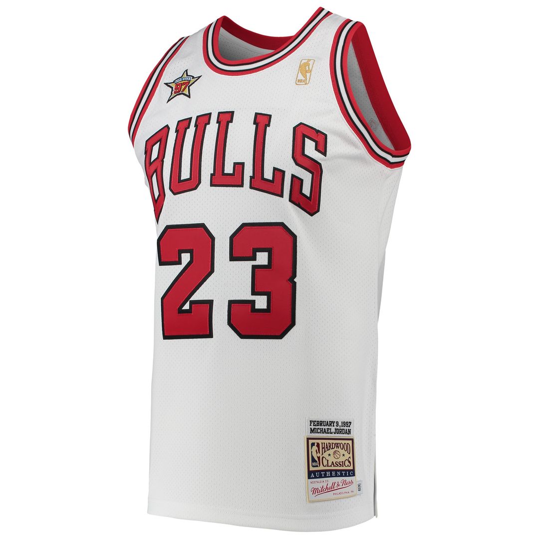 Chicago Bulls Michael Jordan Mitchell & Ness 1997 NBA All - Star Game Hardwood Classics Authentic Jersey - White Team Jersey Sports Fan Apparel