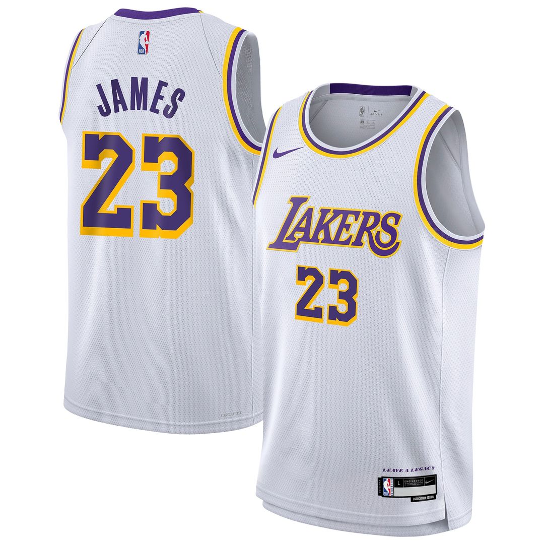 Los Angeles Lakers LeBron James Nike Youth Swingman Jersey - Association Edition - White Team Jersey Sports Fan Apparel