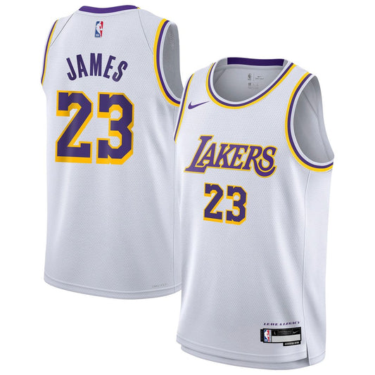 Los Angeles Lakers LeBron James Nike Youth Swingman Jersey - Association Edition - White Team Jersey Sports Fan Apparel