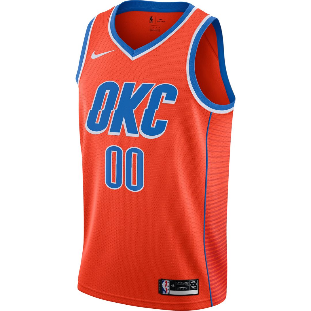 Oklahoma City Thunder Jordan Brand Swingman Custom Jersey - Statement Edition - Orange Team Jersey Sports Fan Apparel