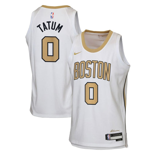 Boston Celtics Jayson Tatum Nike Youth 2025/26 City Edition Swingman Jersey - White Team Jersey Sports Fan Apparel