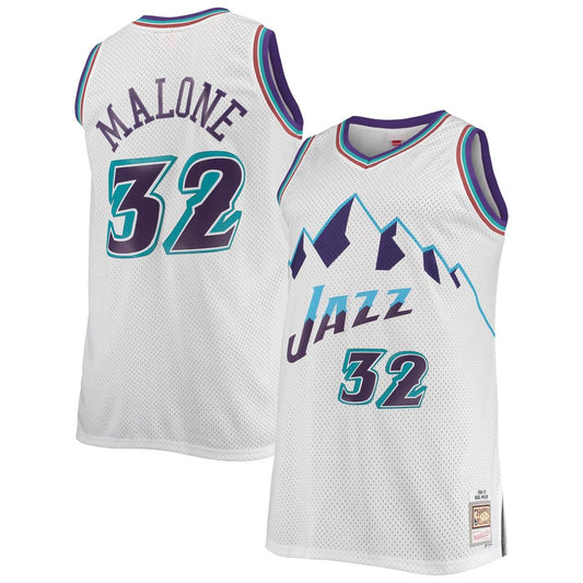 Utah Jazz Karl Malone Mitchell & Ness 1996/97 Big & Tall Hardwood Classics Swingman Jersey - White Team Jersey Sports Fan Apparel