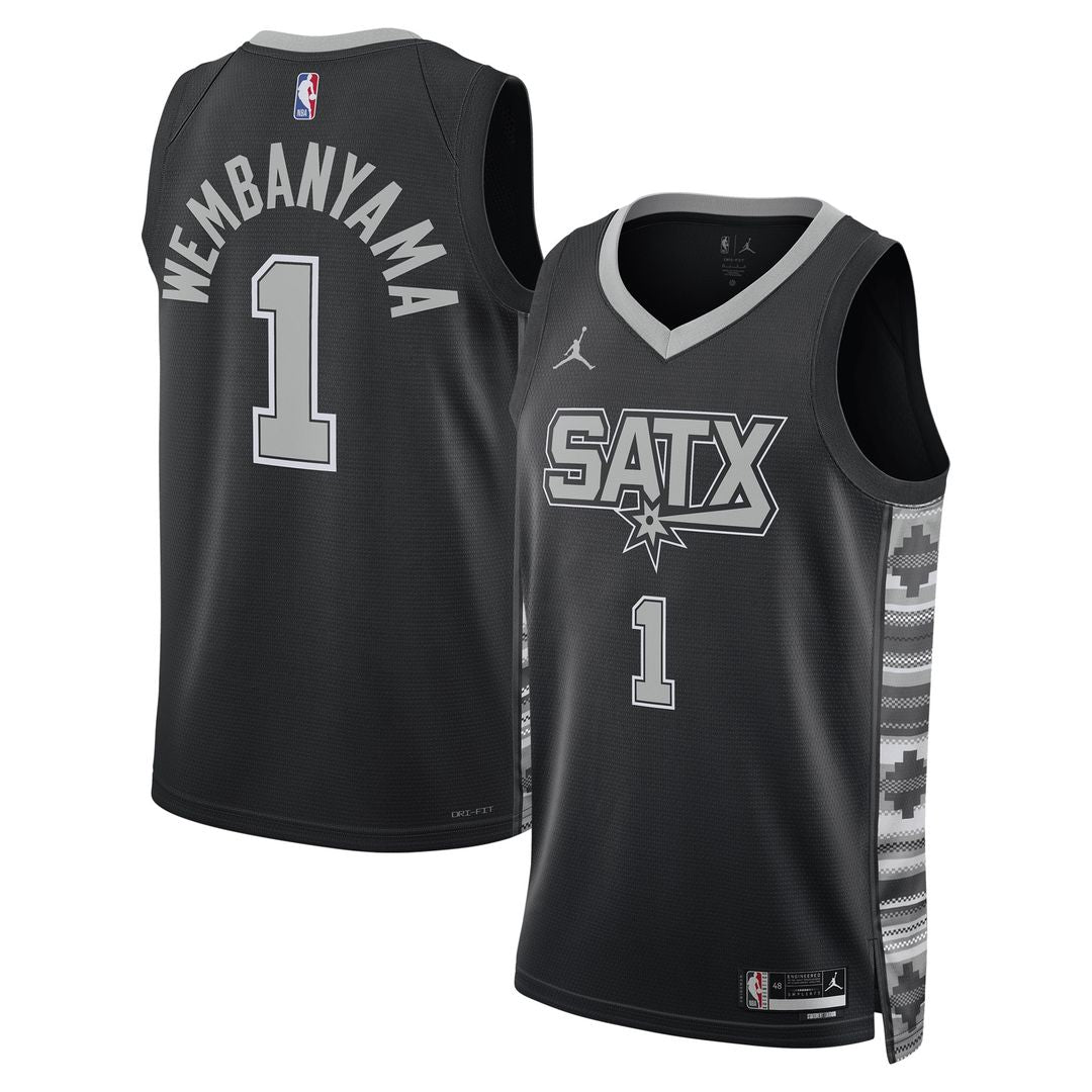 San Antonio Spurs Victor Wembanyama Jordan Brand Unisex Swingman Jersey - Statement Edition - Black Team Jersey Sports Fan Apparel