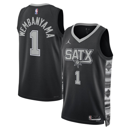 San Antonio Spurs Victor Wembanyama Jordan Brand Unisex Swingman Jersey - Statement Edition - Black Team Jersey Sports Fan Apparel