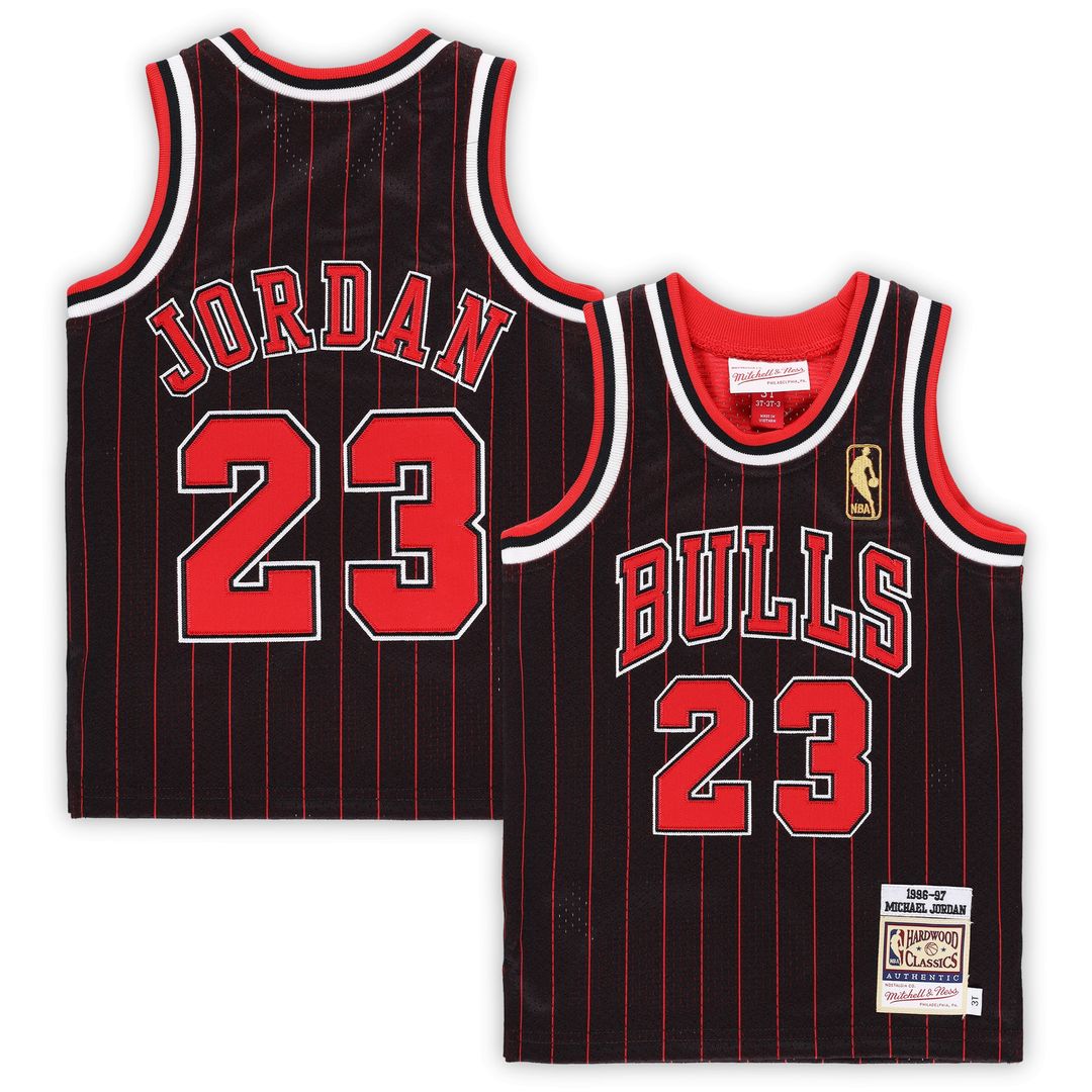 Chicago Bulls Michael Jordan Mitchell & Ness Toddler 1996/97 Hardwood Classics Authentic Jersey - Black Team Jersey Sports Fan Apparel