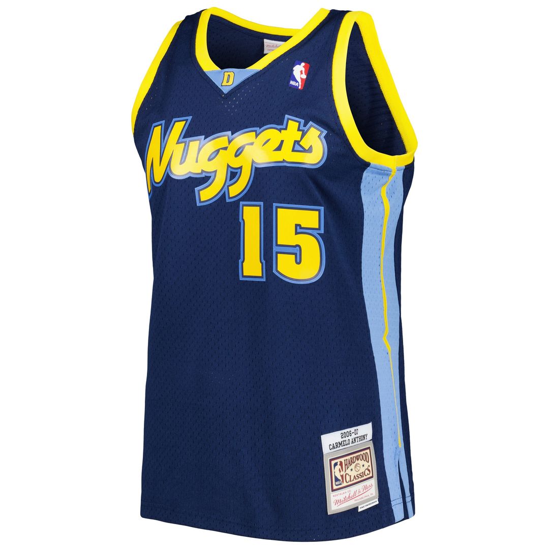 Denver Nuggets Carmelo Anthony Mitchell & Ness Hardwood Classics Swingman Jersey - Navy Team Jersey Sports Fan Apparel
