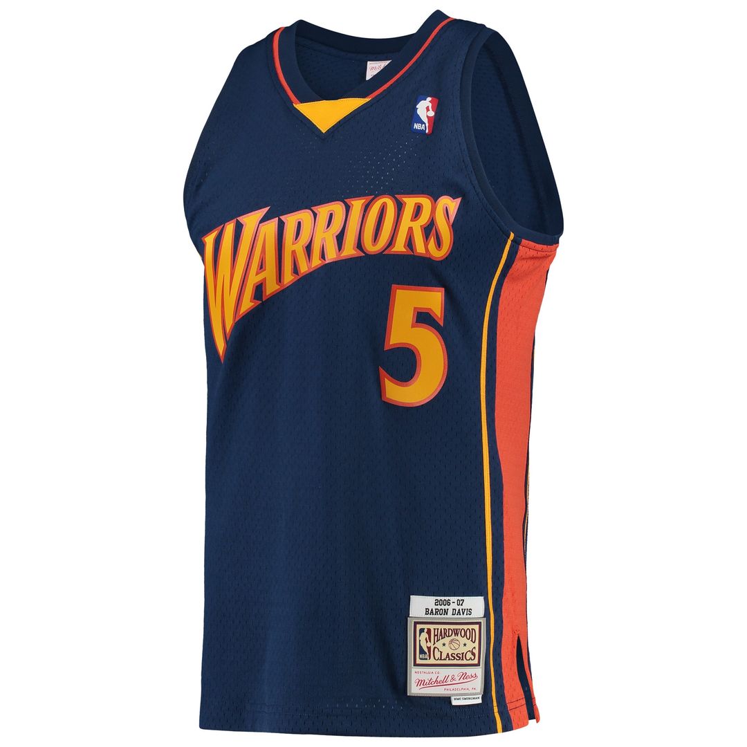 Golden State Warriors Baron Davis Mitchell & Ness 2006/07 Hardwood Classics Swingman Jersey - Navy Team Jersey Sports Fan Apparel