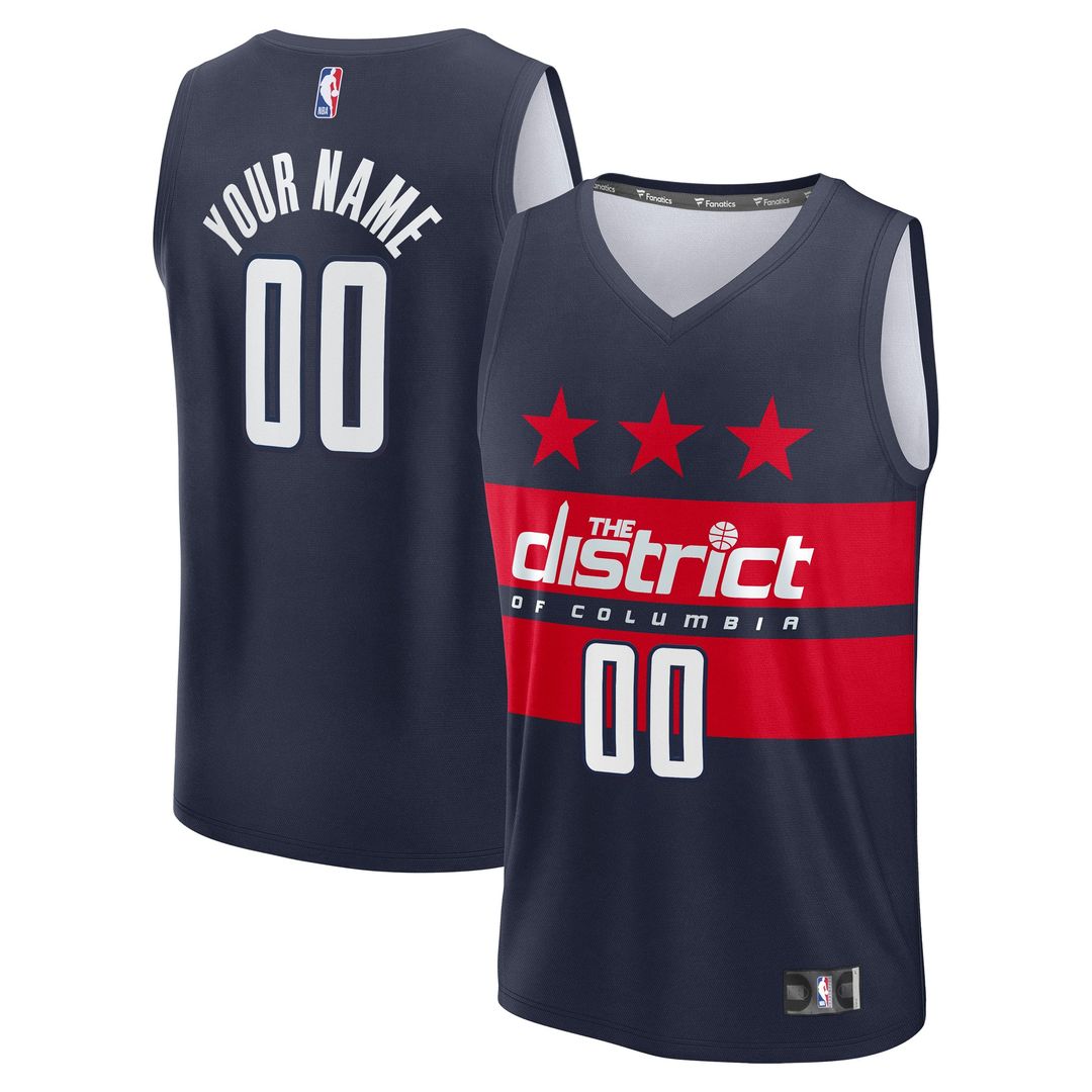 Washington Wizards Fanatics Fast Break Custom Jersey - Statement Edition - Navy Team Jersey Sports Fan Apparel