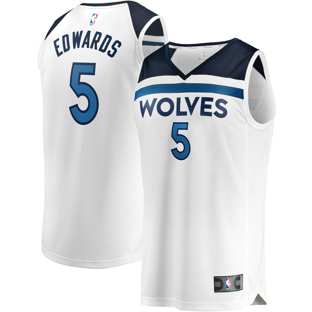 Minnesota Timberwolves Anthony Edwards Fanatics Fast Break Replica Player Jersey - Association Edition - White Team Jersey Sports Fan Apparel