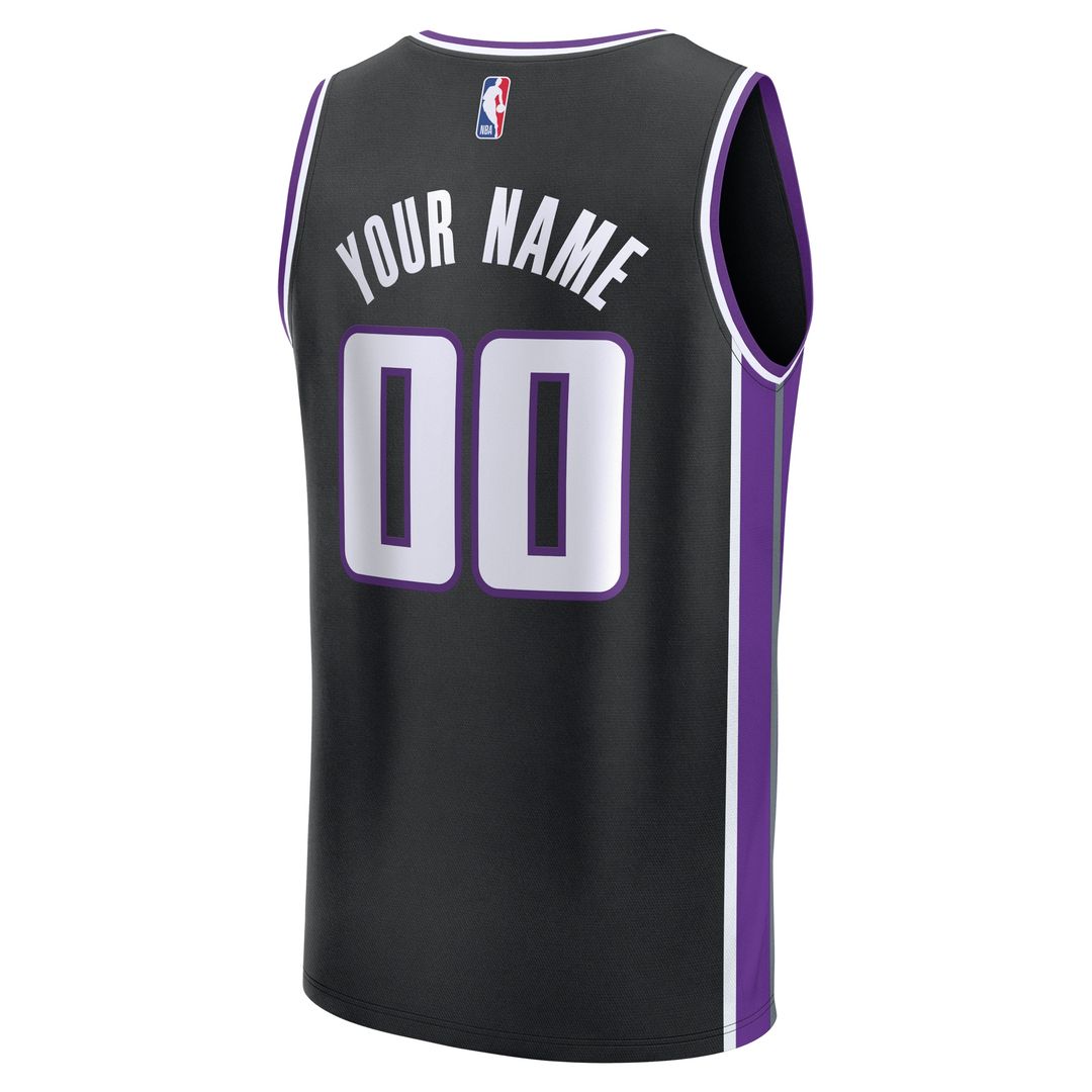Sacramento Kings Fanatics Fast Break Custom Jersey - Icon Edition - Black Team Jersey Sports Fan Apparel