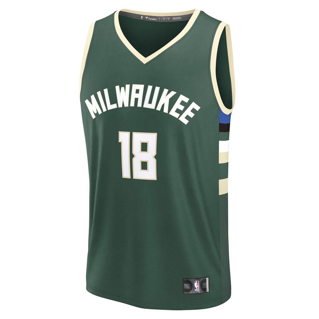 Milwaukee Bucks Kyle Kuzma Fanatics Fast Break Replica Player Jersey - Icon Edition - Hunter Green Team Jersey Sports Fan Apparel