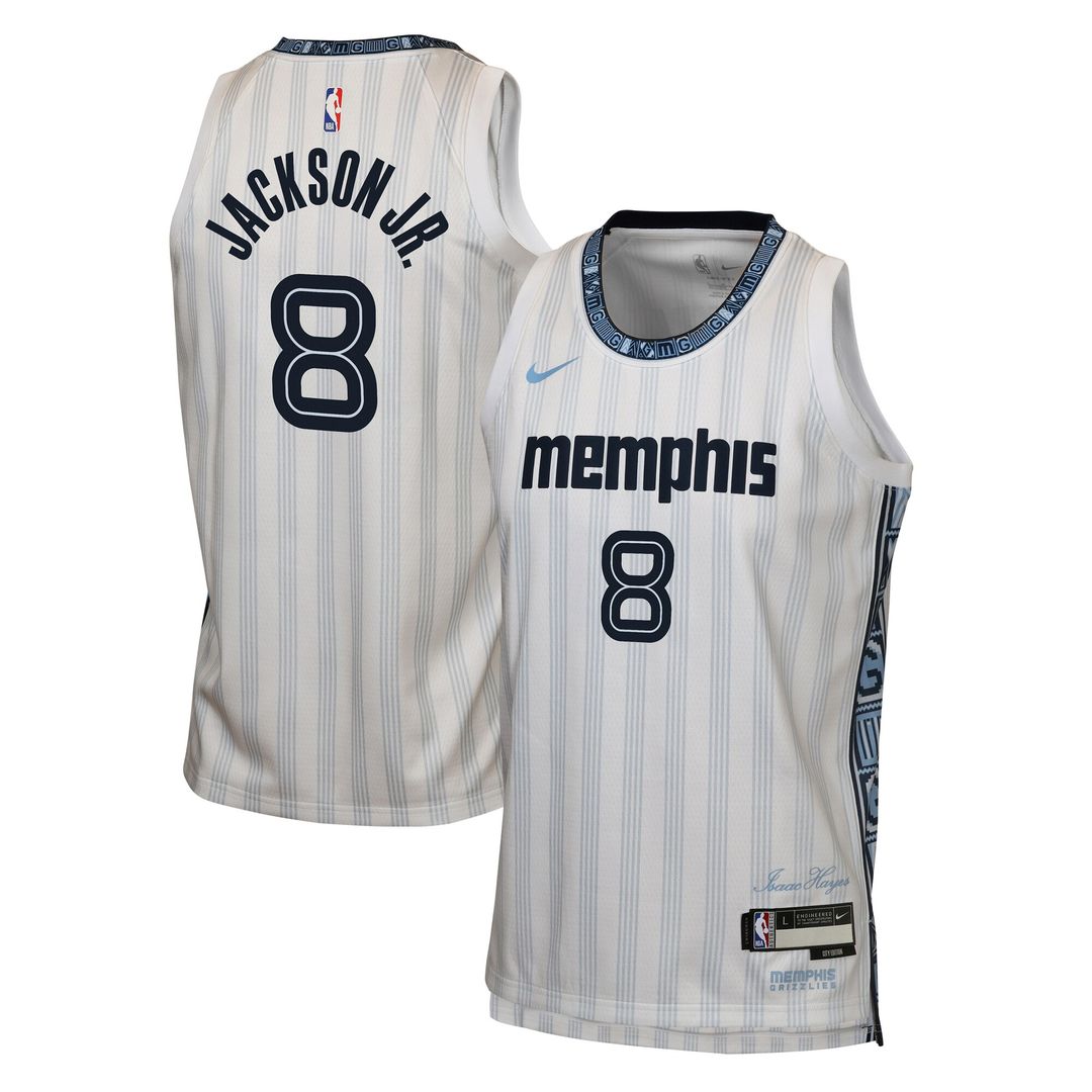 Memphis Grizzlies Jaren Jackson Jr. Nike Youth 2025/26 City Edition Swingman Jersey - White Team Jersey Sports Fan Apparel