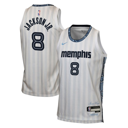 Memphis Grizzlies Jaren Jackson Jr. Nike Youth 2025/26 City Edition Swingman Jersey - White Team Jersey Sports Fan Apparel