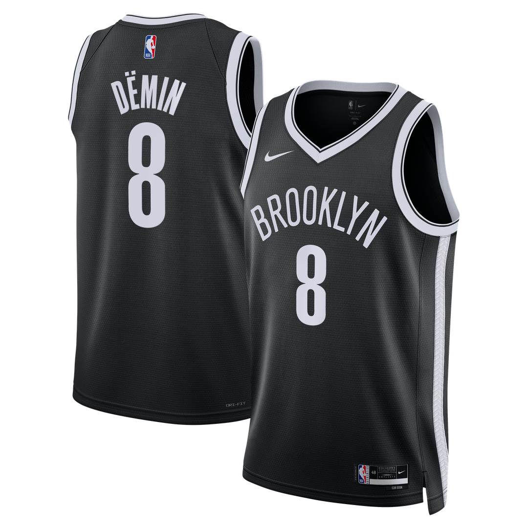 Brooklyn Nets Egor Dëmin Nike Unisex Swingman Jersey - Icon Edition - Black Team Jersey Sports Fan Apparel