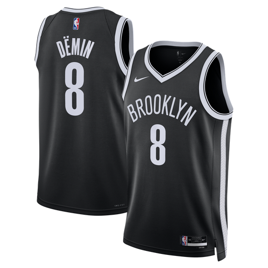 Brooklyn Nets Egor Dëmin Nike Unisex Swingman Jersey - Icon Edition - Black Team Jersey Sports Fan Apparel