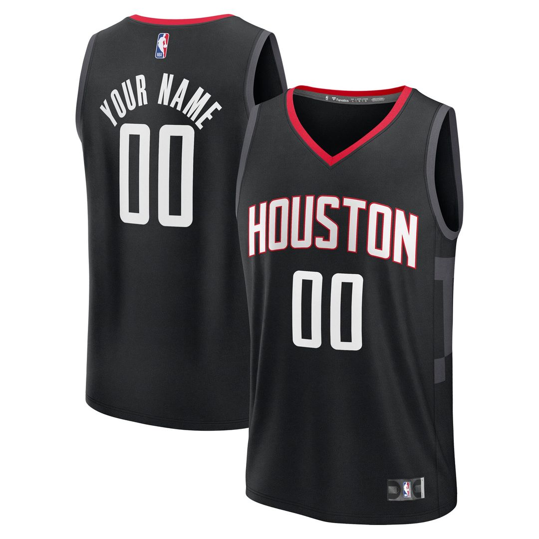 Houston Rockets Fanatics Youth Fast Break Custom Jersey - Statement Edition - Black Team Jersey Sports Fan Apparel