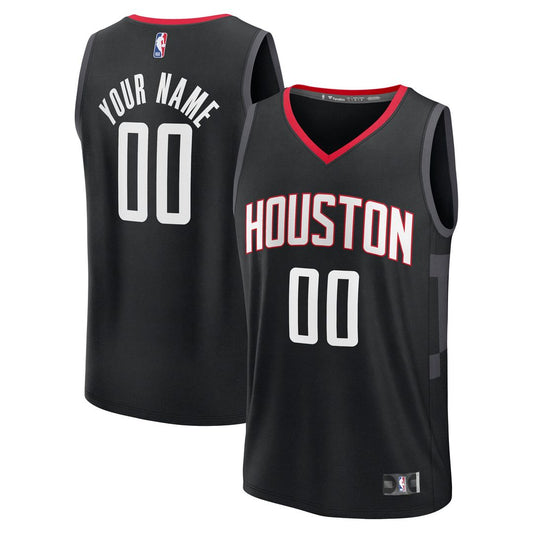 Houston Rockets Fanatics Youth Fast Break Custom Jersey - Statement Edition - Black Team Jersey Sports Fan Apparel