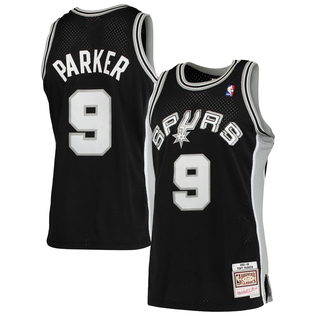 San Antonio Spurs Tony Parker Mitchell & Ness Hardwood Classics Swingman Jersey - Black Team Jersey Sports Fan Apparel