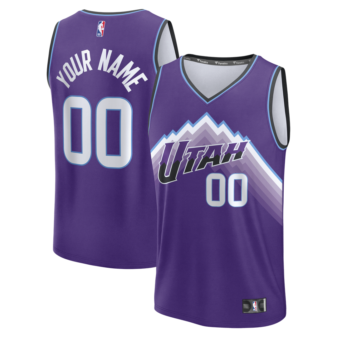 Utah Jazz Fanatics Fast Break Custom Jersey - Statement Edition - Black Team Jersey Sports Fan Apparel