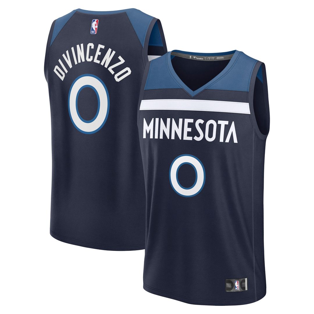 Minnesota Timberwolves Donte DiVincenzo Fanatics Fast Break Replica Player Jersey - Icon Edition - Navy Team Jersey Sports Fan Apparel