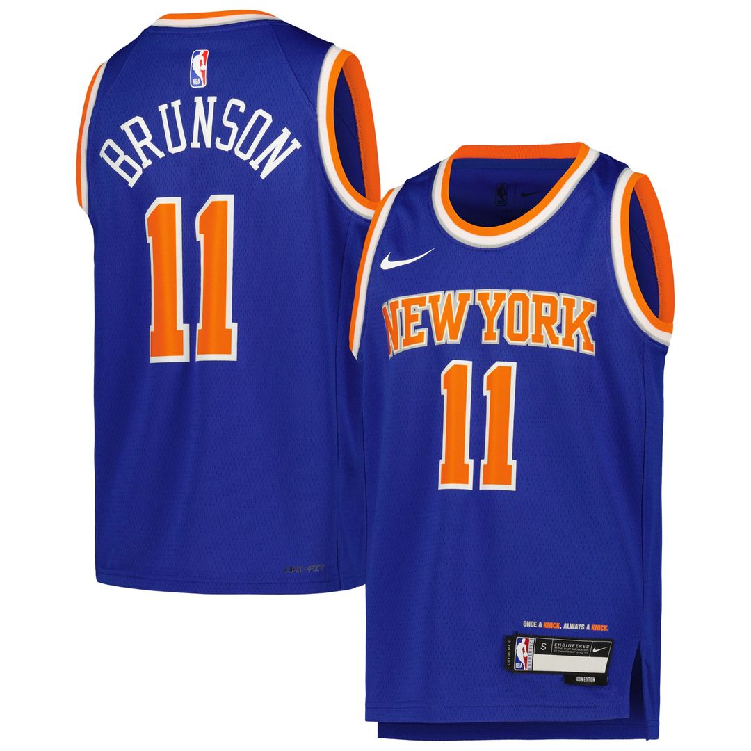 New York Knicks Jalen Brunson Nike Youth Swingman Jersey - Icon Edition - Blue Team Jersey Sports Fan Apparel