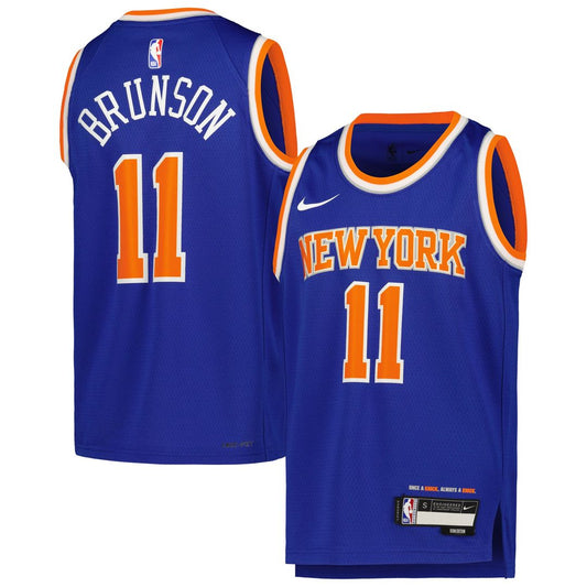 New York Knicks Jalen Brunson Nike Youth Swingman Jersey - Icon Edition - Blue Team Jersey Sports Fan Apparel