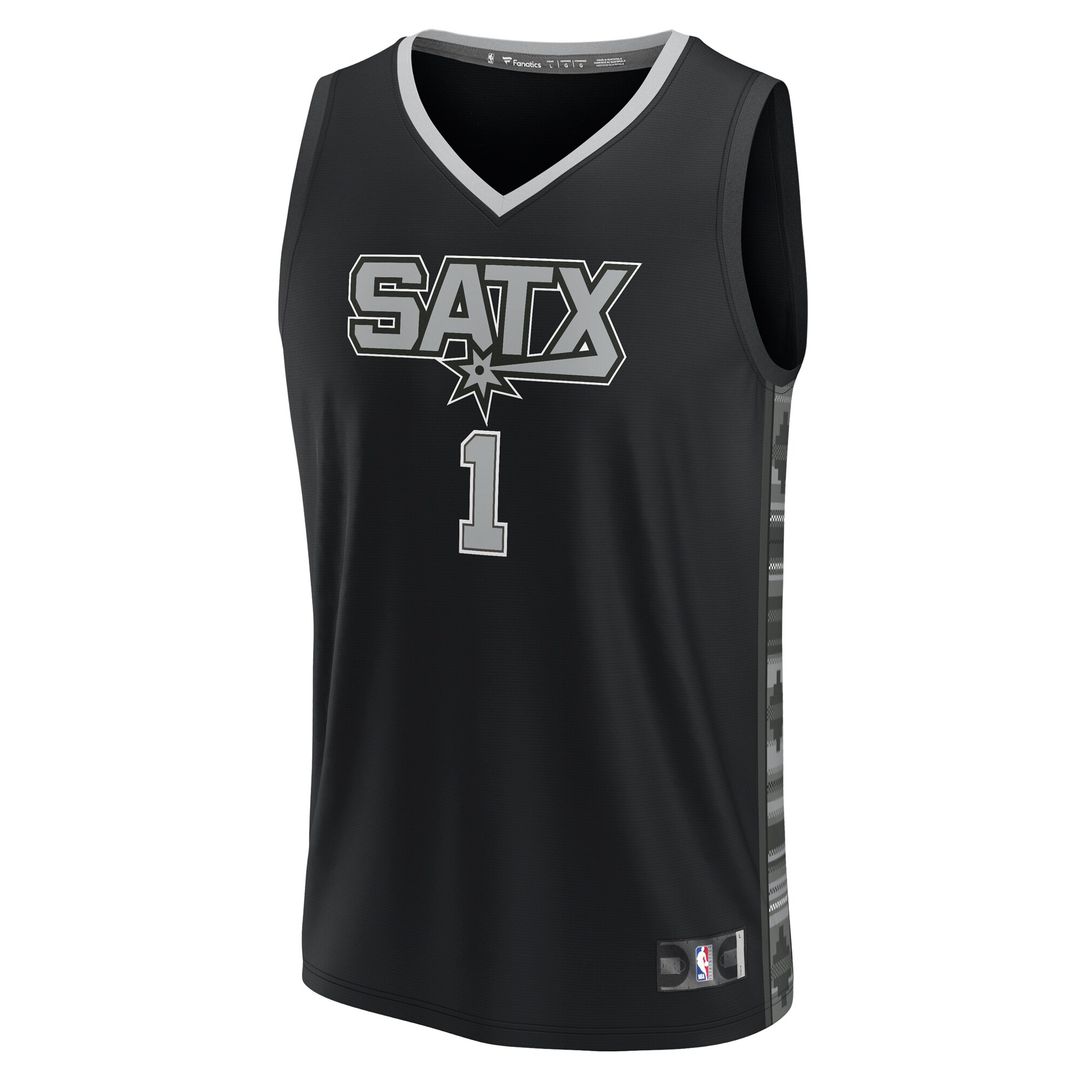 San Antonio Spurs Victor Wembanyama Fanatics Fast Break Player Jersey - Statement Edition - Black Team Jersey Sports Fan Apparel