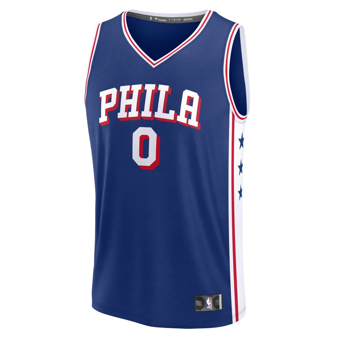 Philadelphia 76ers Tyrese Maxey Fanatics Fast Break Replica Jersey - Icon Edition - Royal Team Jersey Sports Fan Apparel