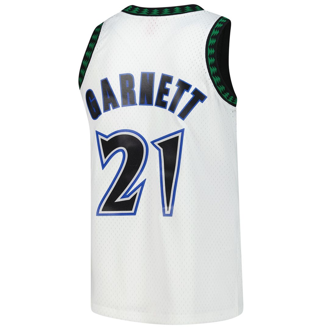 Minnesota Timberwolves Kevin Garnett Mitchell & Ness Hardwood Classics Swingman Jersey - White Team Jersey Sports Fan Apparel
